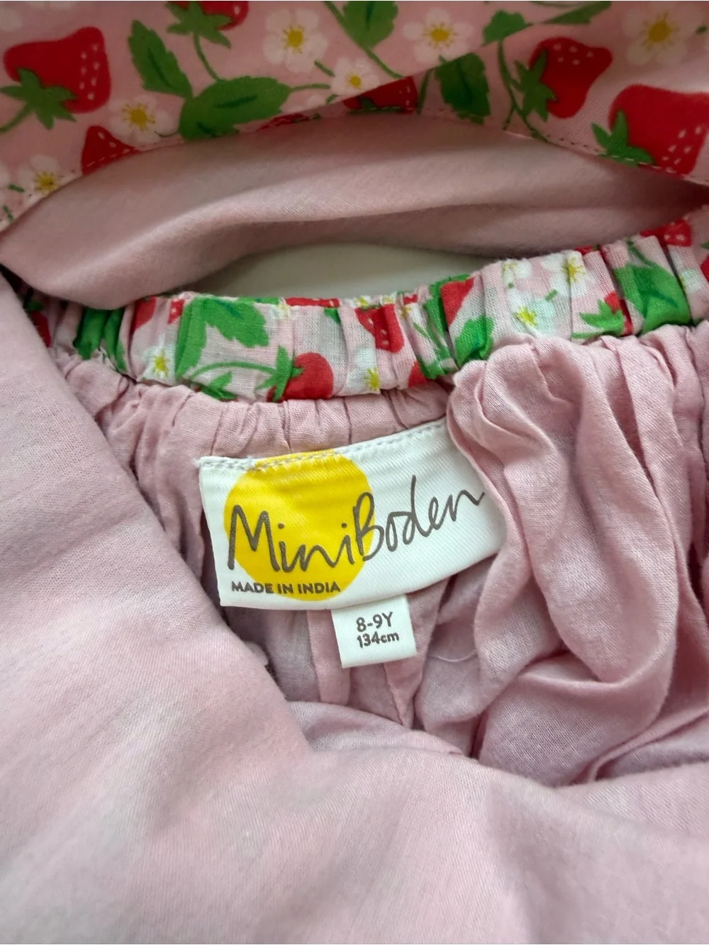 Mini Boden Strawberry Pinafore Dress size 8/9